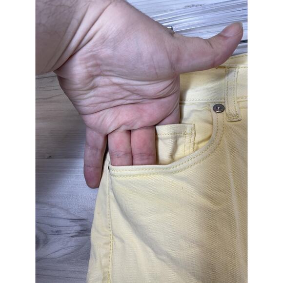 LOFT Jeans Womens 27/4 Yellow The Skinny Raw Hem Stretch Denim Ankle Zip Fly - Picture 3 of 12